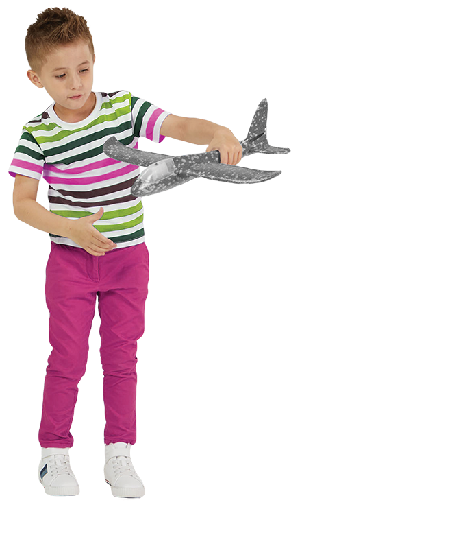 Boy with toy glider